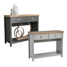 Console Table 2 Drawer Telephone Table 36mm Oak Top Hallway Storage Furniture