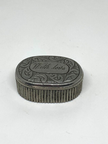 Small oval woodsetton - small, pewter