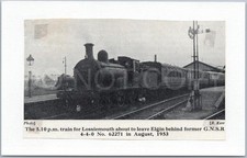 Vintage Postcard Train Elgin Scotland Railways