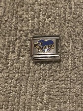 New Best Friend Blue Heart Italian Charm Fits 9mm Classic Nomination Bracelet