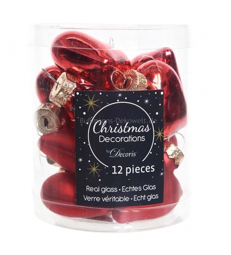 Mini glass heart christmas - mini,