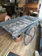 A Antique Late 19th Century Flower Sellers Cart With Original Paint And Tyres