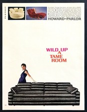 1967 Howard-Parlor Unusual Chairs & Sofa photo "Wild Up a Tame Room" print ad