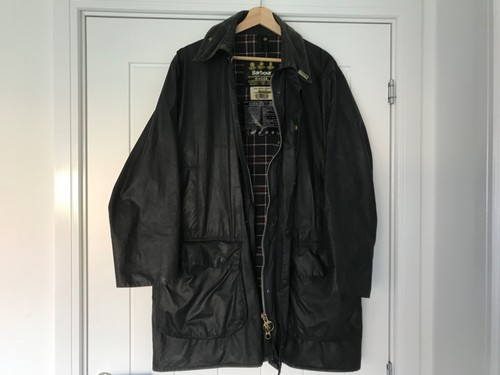 Barbour navy border wax jacket