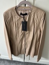 Zara leather fitted jacket - leather,
