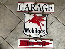 Antique style-barn find look Mobil Pegasus dealer service station gas oil sign