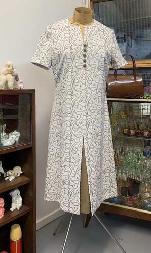 Crimplene vintage dress - , in