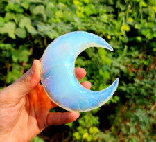 Large Opalite Moon Crystal Healing Stone Crescent Moon Shape Gemstone Hand Craft