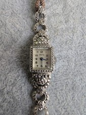 Stunning ORMO Ladies Vintage Cocktail Watch Marcasite Wind Up Mechanical Working