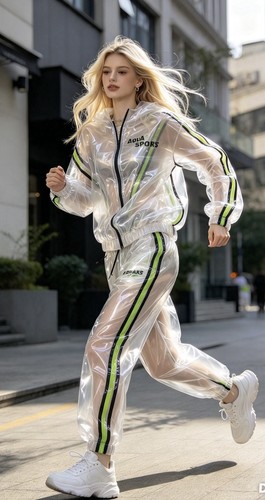 Pvc raincoat pearl - white, clear