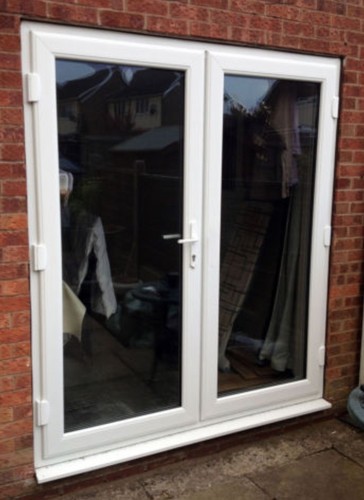 White upvc french doors - white,