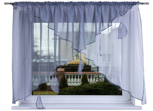 Voile curtain with - with, leaves