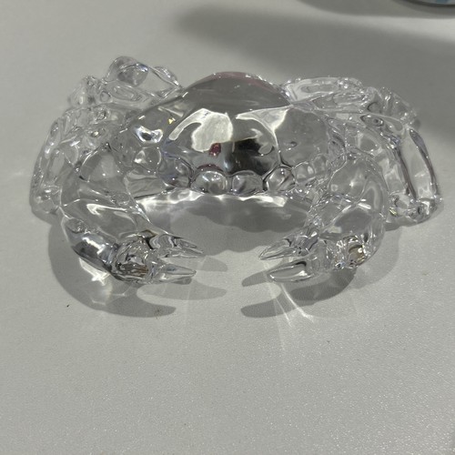 Clear art glass - glass, crab