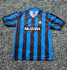 Retro Inter Milan Football Shirt 1990/1991 Score Draw Remake Large