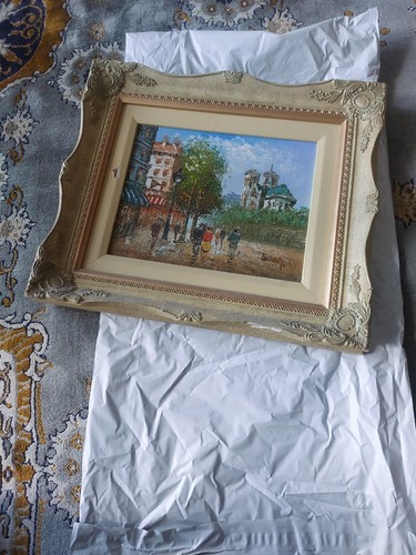 Oil painting parisian street - oil,