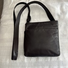 Dark Brown Soft Leather Crossbody Handbag - In Excellent Condition Used Once