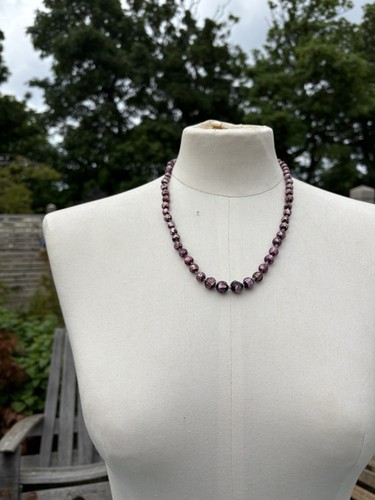 Vintage purple foil glass - foil, bead