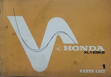 HONDA XL 125 K2 GENUINE ORIGINAL PARTS MANUAL