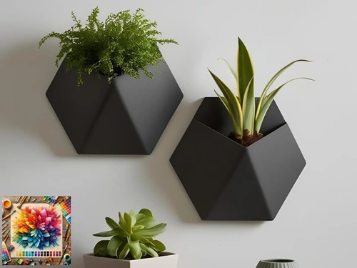 Wall mounted garden plant pot - mounted,
