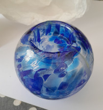 NEW (boxed) Nobile Glassware Friendship Votive Tealight Holder - BLUE - HANDMADE