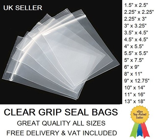 Grip seal bags resealable self - grip,
