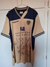 LEEDS UNITED 2013-2014 SIGNED Away Shirt Macron Mens size XXL 