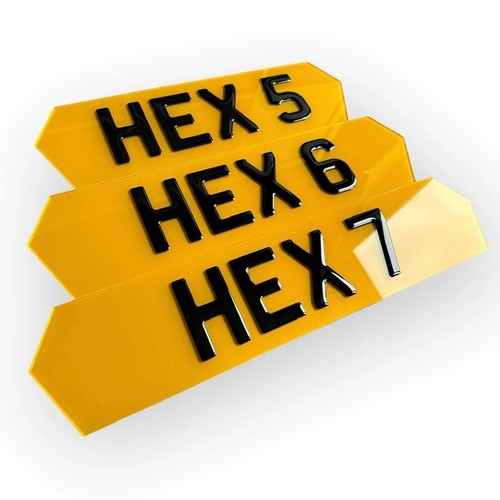 Hex retro number plates - 4d,