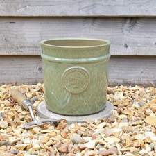 Plant Pot Ceramic 20cm Green