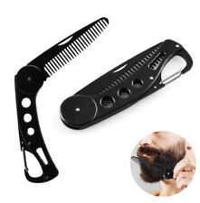 Folding Steel Hair Beard Moustache Styling Pocket Travel Anti Static Comb Men UK