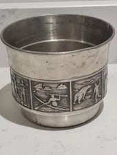 Vintage Norwegian Konge (King) Tinn Pewter Planter Plant Pot Viking Norway Norse