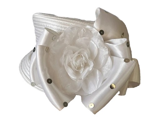 White satin pillbox - white,