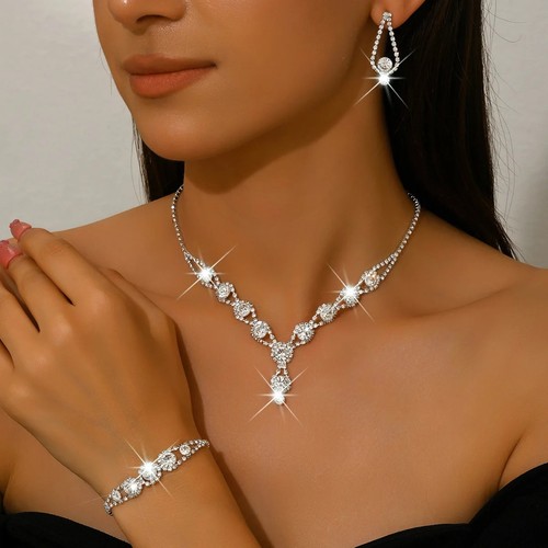 4pcs crystal jewellery set - 4pcs,