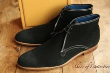 Barker Black Suede Chukka Boots Shoes Men's UK 12 F US 13 EU 46