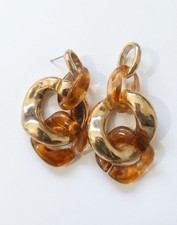 Chunky gold amber statement - gold,