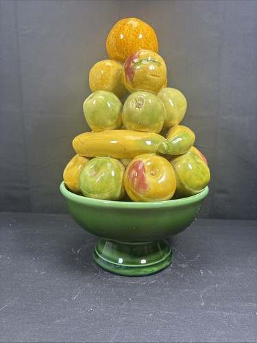 Majolica topiary fruit stack - fruit,