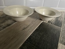 2x WEDGWOOD PAUL COSTELLOE BEIGE 8.25" DEEP SOUP PASTA RICE NOODLE BOWL BOWLS