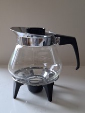 JAJ Pyrex Glass Teapot On Candle Warmer Stand Mid Century Modern Made In England