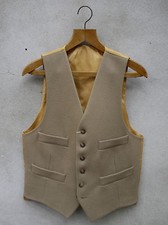 Traditional Ross Wool Waistcoat by Gurteen – 38-52in Camel / Fawn