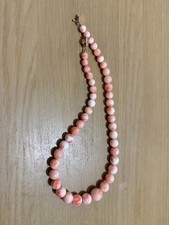Vintage Angel Skin Coral Round Beaded Necklace