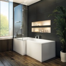 Trojan Elite L-Shaped Shower Bath & Screen 1675mm x 850mm LH