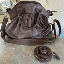 Casa Di Borse Medium Brown Leather Bag with Shoulder Strap and coin purse x