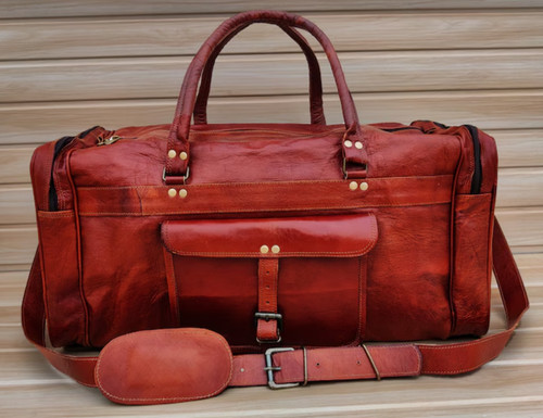 Genuine leather duffel bag - duffel,