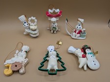 (6) Danbury Mint Pillsbury Doughboy Christmas Ornaments
