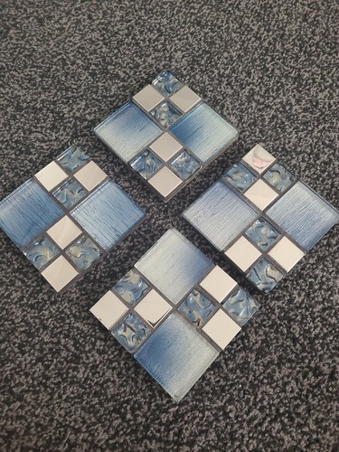 Blue mosaic coasters set - of, 4.