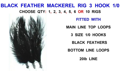 Black feather rig hook 0 - black, 3