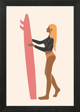 Beach Surfer girl Framed Wall