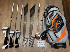 Mens RH TaylorMade/Mizuno/Odyssey Full Golf Clubs Set + Powakaddy Golf Cart Bag