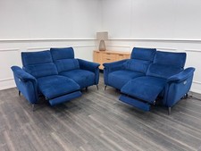 FV Jude 2+2 Seater Sofa Set Power Recliners with Telescopic Headrests Navy Blue