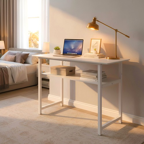 White computer desk laptop - computer,