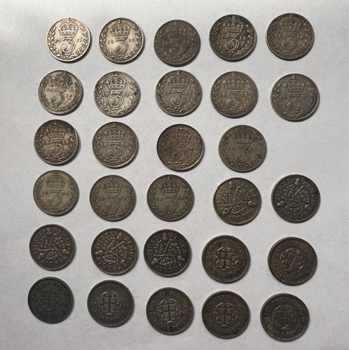 Silver coins job lot 54g - silver,